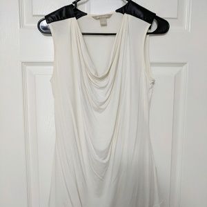 Sleevless top with leather accent